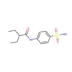 CCC(CC)C(=O)Nc1ccc(S(N)(=O)=O)cc1 ZINC000000475326