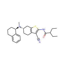 CCC(CC)C(=O)Nc1sc2c(c1C#N)CC[C@H](N(C)[C@@H]1CCCc3ccccc31)C2 ZINC000028135639