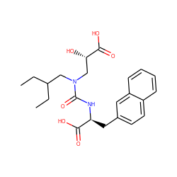 CCC(CC)CN(C[C@H](O)C(=O)O)C(=O)N[C@@H](Cc1ccc2ccccc2c1)C(=O)O ZINC000029127766