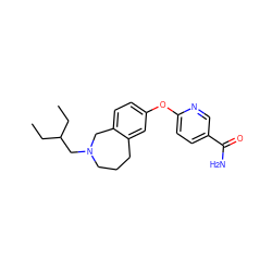 CCC(CC)CN1CCCc2cc(Oc3ccc(C(N)=O)cn3)ccc2C1 ZINC000028825044