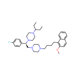 CCC(CC)N1CCN([C@@H](CN2CCN(CCCCc3c(OC)ccc4ccccc34)CC2)c2ccc(F)cc2)CC1 ZINC000028646280