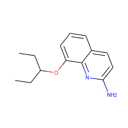 CCC(CC)Oc1cccc2ccc(N)nc12 ZINC000028373156