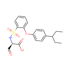CCC(CC)c1ccc(Oc2ccccc2S(=O)(=O)N[C@H](C=O)C(=O)O)cc1 ZINC000026668596