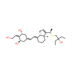 CCC(O)(CC)CS[C@H](C)C1=CC[C@H]2/C(=C/C=C3C[C@@H](O)C(=CCO)[C@H](O)C3)CCC[C@]12C ZINC000036479140