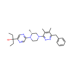 CCC(O)(CC)c1cnc(N2CCN(c3nnc(Cc4ccccc4)c(C)c3C)C[C@H]2C)cn1 ZINC000201144571