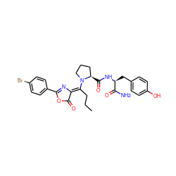 CCC/C(=C1/N=C(c2ccc(Br)cc2)OC1=O)N1CCC[C@H]1C(=O)N[C@@H](Cc1ccc(O)cc1)C(N)=O ZINC000084462340