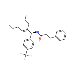 CCC/C=C(\CCC)[C@@H](NC(=O)CCc1ccccc1)c1ccc(C(F)(F)F)cc1 ZINC000013123404