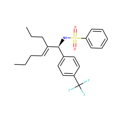 CCC/C=C(\CCC)[C@@H](NS(=O)(=O)c1ccccc1)c1ccc(C(F)(F)F)cc1 ZINC000034148336