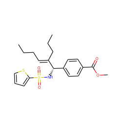 CCC/C=C(\CCC)[C@@H](NS(=O)(=O)c1cccs1)c1ccc(C(=O)OC)cc1 ZINC000034148371