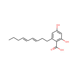 CCC/C=C/C=C/CCc1cc(O)cc(O)c1C(=O)O ZINC001772640572