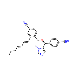 CCC/C=C/C=C/c1cc(C#N)ccc1CO[C@@H](c1ccc(C#N)cc1)c1cncn1C ZINC000013554092