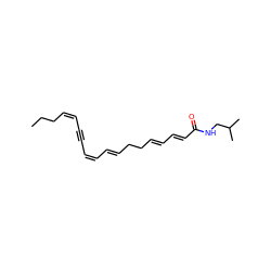 CCC/C=C\C#C/C=C\C=C\CC/C=C/C=C/C(=O)NCC(C)C ZINC000238754193