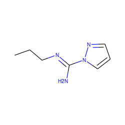 CCC/N=C(\N)n1cccn1 ZINC000026672972