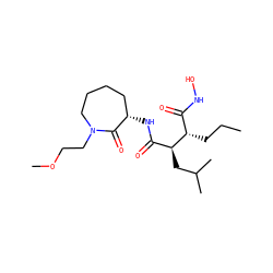 CCC[C@@H](C(=O)NO)[C@@H](CC(C)C)C(=O)N[C@H]1CCCCN(CCOC)C1=O ZINC000026177589