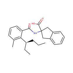 CCC[C@@H](CC)c1c(C)cccc1C(=O)NC1(C(=O)O)Cc2ccccc2C1 ZINC000146686328