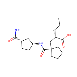 CCC[C@@H](CC1(C(=O)N[C@@H]2CC[C@H](C(N)=O)C2)CCCC1)C(=O)O ZINC000034803419