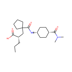 CCC[C@@H](CC1(C(=O)N[C@H]2CC[C@@H](C(=O)N(C)C)CC2)CCCC1)C(=O)O ZINC000253638910