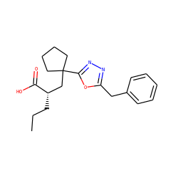 CCC[C@@H](CC1(c2nnc(Cc3ccccc3)o2)CCCC1)C(=O)O ZINC000034803356