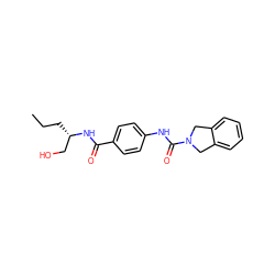 CCC[C@@H](CO)NC(=O)c1ccc(NC(=O)N2Cc3ccccc3C2)cc1 ZINC000165996853