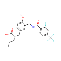 CCC[C@@H](Cc1ccc(OC)c(CNC(=O)c2ccc(C(F)(F)F)cc2F)c1)C(=O)O ZINC000028652317