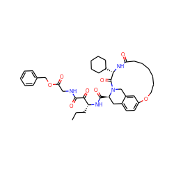 CCC[C@@H](NC(=O)[C@@H]1Cc2ccc3cc2CN1C(=O)[C@H](C1CCCCC1)NC(=O)CCCCCCO3)C(=O)C(=O)NCC(=O)OCc1ccccc1 ZINC000028567120