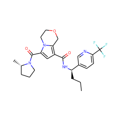 CCC[C@@H](NC(=O)c1cc(C(=O)N2CCC[C@@H]2C)n2c1COCC2)c1ccc(C(F)(F)F)nc1 ZINC000146051633