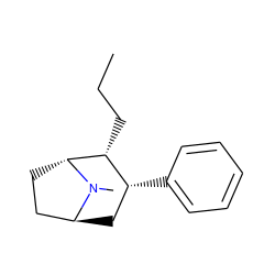 CCC[C@@H]1[C@H](c2ccccc2)C[C@H]2CC[C@H]1N2C ZINC000100812548