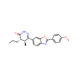 CCC[C@@H]1C(=O)NN=C(c2ccc3nc(-c4ccc(OC)cc4)oc3c2)[C@H]1C ZINC000168467116