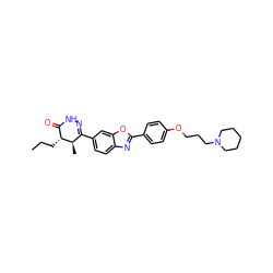 CCC[C@@H]1C(=O)NN=C(c2ccc3nc(-c4ccc(OCCCN5CCCCC5)cc4)oc3c2)[C@H]1C ZINC000139409652