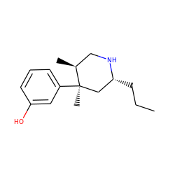 CCC[C@@H]1C[C@@](C)(c2cccc(O)c2)[C@@H](C)CN1 ZINC000028568005