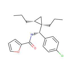 CCC[C@@H]1C[C@@]1(CCC)[C@@H](NC(=O)c1ccco1)c1ccc(Cl)cc1 ZINC000005978991