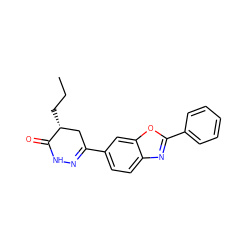 CCC[C@@H]1CC(c2ccc3nc(-c4ccccc4)oc3c2)=NNC1=O ZINC000139380797