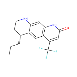 CCC[C@@H]1CCNc2cc3[nH]c(=O)cc(C(F)(F)F)c3cc21 ZINC000028763747
