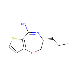 CCC[C@@H]1COc2ccsc2C(N)=N1 ZINC000058575552