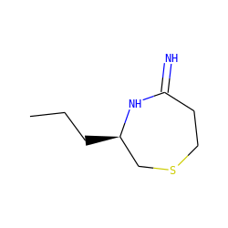 CCC[C@@H]1CSCCC(=N)N1 ZINC000004631302