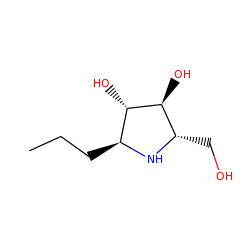 CCC[C@@H]1N[C@@H](CO)[C@H](O)[C@H]1O ZINC000066104613