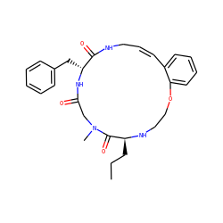 CCC[C@@H]1NCCOc2ccccc2/C=C\CNC(=O)[C@@H](Cc2ccccc2)NC(=O)CN(C)C1=O ZINC000169725301