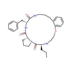 CCC[C@@H]1NCCOc2ccccc2CCCNC(=O)[C@@H](Cc2ccccc2)NC(=O)[C@H]2CCCN2C1=O ZINC000201081690