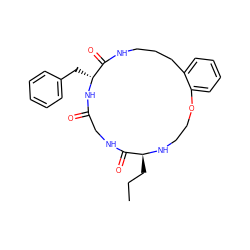 CCC[C@@H]1NCCOc2ccccc2CCCNC(=O)[C@@H](Cc2ccccc2)NC(=O)CNC1=O ZINC001772597111