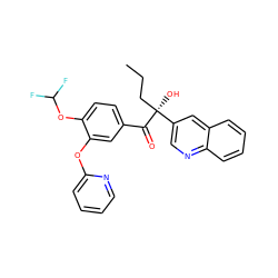 CCC[C@](O)(C(=O)c1ccc(OC(F)F)c(Oc2ccccn2)c1)c1cnc2ccccc2c1 ZINC000066079435