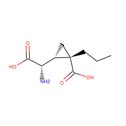 CCC[C@]1(C(=O)O)C[C@H]1[C@H](N)C(=O)O ZINC000095598646