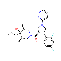 CCC[C@]1(O)[C@@H](C)CN(C(=O)[C@H]2CN(c3cccnn3)C[C@@H]2c2ccc(F)cc2F)C[C@H]1C ZINC000101337962