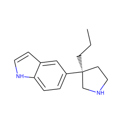 CCC[C@]1(c2ccc3[nH]ccc3c2)CCNC1 ZINC000040866676