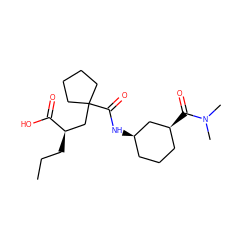 CCC[C@H](CC1(C(=O)N[C@@H]2CCC[C@H](C(=O)N(C)C)C2)CCCC1)C(=O)O ZINC000034803326