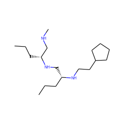 CCC[C@H](CNC)NC[C@@H](CCC)NCCC1CCCC1 ZINC000045290323