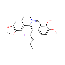 CCC[C@H](I)c1c2[n+](cc3c(OC)c(OC)ccc13)CCc1cc3c(cc1-2)OCO3 ZINC000040897367