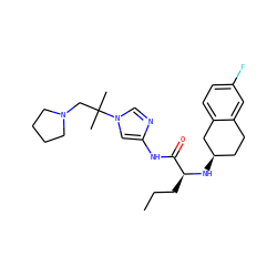 CCC[C@H](N[C@@H]1CCc2cc(F)ccc2C1)C(=O)Nc1cn(C(C)(C)CN2CCCC2)cn1 ZINC000071418550