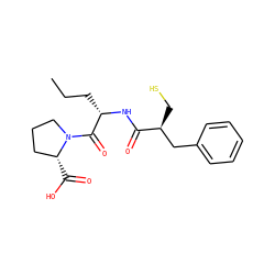 CCC[C@H](NC(=O)[C@@H](CS)Cc1ccccc1)C(=O)N1CCC[C@H]1C(=O)O ZINC000029473744