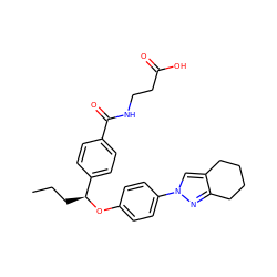 CCC[C@H](Oc1ccc(-n2cc3c(n2)CCCC3)cc1)c1ccc(C(=O)NCCC(=O)O)cc1 ZINC000096269689