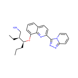 CCC[C@H](Oc1cccc2ccc(-c3nnc4ccccn34)nc12)[C@@H](CC)CN ZINC000096174985